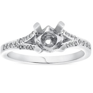 Pompeii3 1/5ct Split Shank Diamond Mount Engagement Ring Setting - 1 of 4