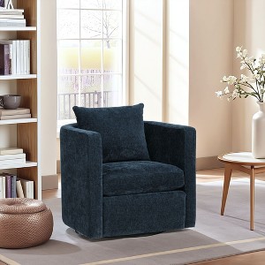 GDFStudio Annabelle Modern 32" Ultra Soft Performance Fabric Upholstered Swivel Barrel Chair - 1 of 4