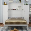 TiramisuBest Upholstered Platform Bed with Wingback Headboard, One Twin Trundle and 2 Drawers, Linen Fabric, Queen, Pink - 3 of 4