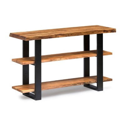 Alpine Live Edge Wood Media Console Table Natural - Alaterre Furniture