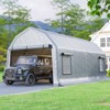 AMERLIFE 12x24FT Heavy Duty Carport, Portable Garage Canopy with Windows, Waterproof, Silver - 2 of 4