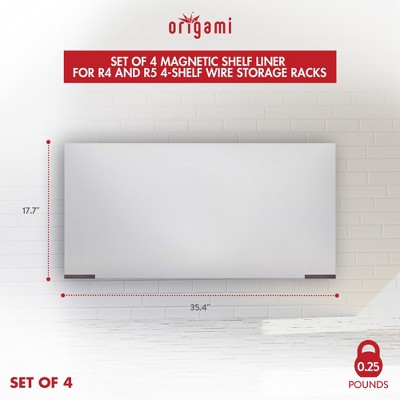 Origami Set of 8 Magnetic Wire Shelf Liners for R4 and R5 Series ...