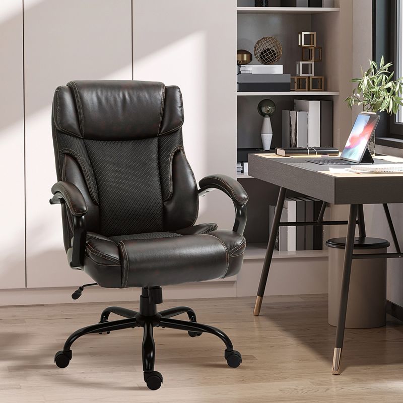 Vinsetto 484LBS Big and Tall Ergonomic Executive Office Chair with Wide Seat, High Back Adjustable Computer Task Chair Swivel PU Leather, 2 of 10