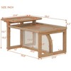 HDZNVF Modern 2 Piece Nesting Rattan Wood and MDF Coffee Table Set in Natural - 4 of 4