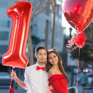 KatchOn, Giant Red One Balloon for First Birthday - 40 Inch | Berry First Birthday Party Supplies | Red 1 Balloon for First Birthday - 1 of 4