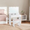 Modern Makeup Vanity Desk with Mirror, Lights, and Power Outlets: Stylish Storage Solution for Bedroom Beauty Routines - 4 of 4