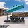 PURPLE LEAF Patio Umbrella with Base Outdoor Rectangle Large Cantilever Umbrella Heavy Duty Outdoor Market Umbrella for Garden Deck Backyard Pool - 2 of 4