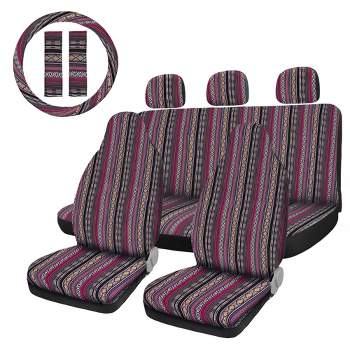 Unique Bargains Universal fit for Car SUV with Steering Wheel Cover Front Seat Covers