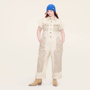 Women's Short Sleeve Western Jumpsuit - Woolrich x Target Cream - 1 of 4