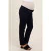 Pinkblush Navy Blue Pleated Relax Fit Maternity Pants - 3 of 4