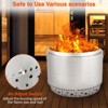 27inch Protable Smokeless Fire Pit, Fire Pit with Handles Design, Stainless Steel Stove Wood Burning, Removable Ash Pan - image 2 of 4