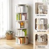 Grungis 6 Tier 360° Rotating Decorative Bookshelf with Wheels and Drawer,Round Storage Shelves for Living Room,Bedroom - 4 of 4