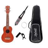 Monoprice Sapele Soprano Ukulele With Gig Bag, Tuner, Strap, And Extra Set of Strings, Ideal For Learning Simple, Fun Songs - Idyllwild Series