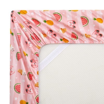 Sweet Summer Fun Pink Microfiber Kids' Full Sheet Set