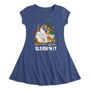 Girls' - Dr. Seuss -  Fit & Flair Cap Sleeve Dress - 1 of 3
