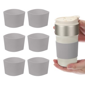 Unique Bargains Silicone Protective Heat Resistant Non Slip Coffee Cup Sleeve 6 Pcs - 1 of 4
