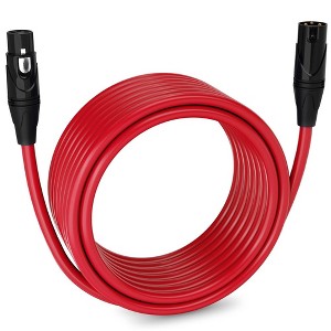 LyxPro 15 ft Red Balanced XLR Cable – 3‑Pin Male‑to‑Female Mic Cord for Studio, Live - 1 of 4