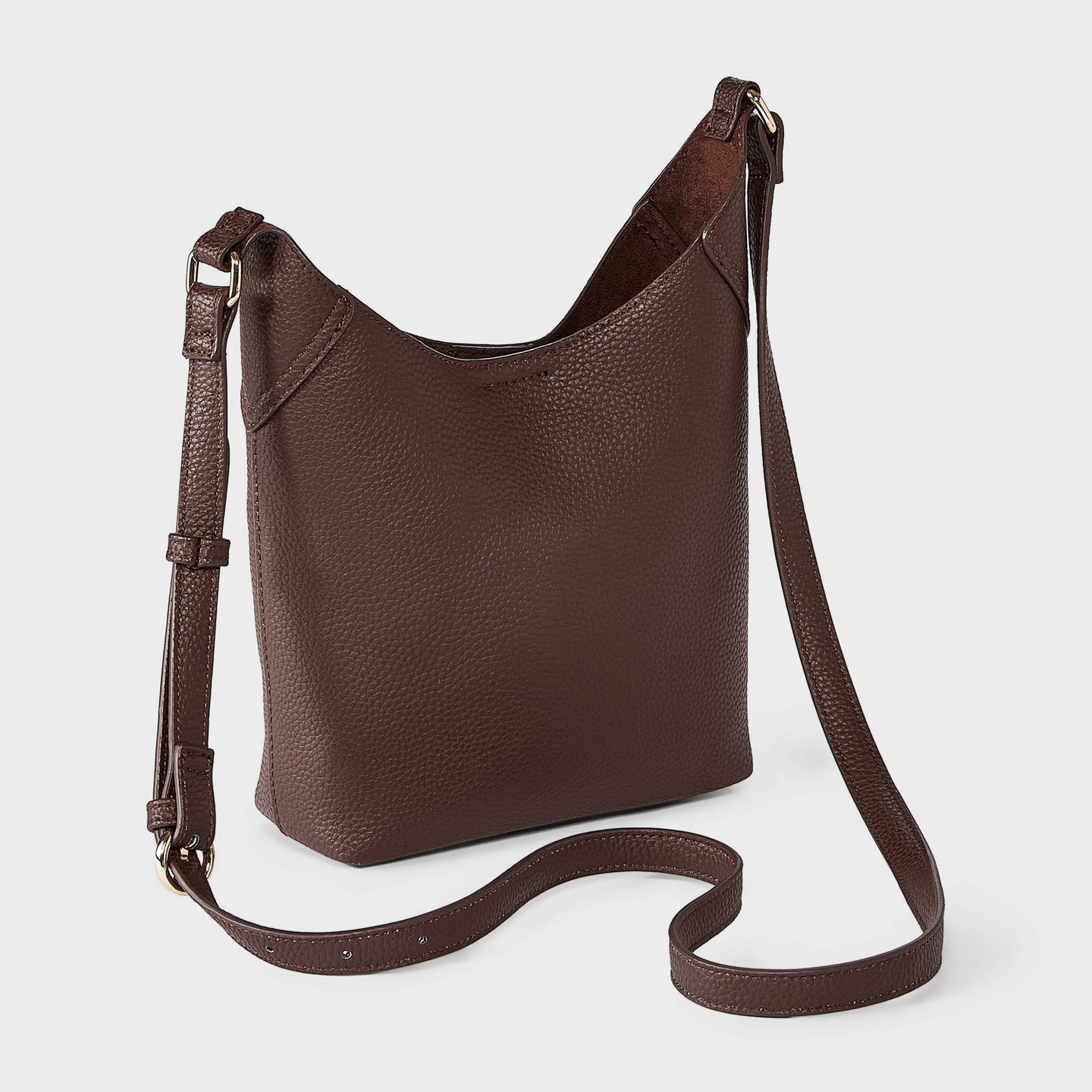 Сумка Universal Thread Faux Leather Long Slouchy Crossbody, цвет: Коричневый — фото 3