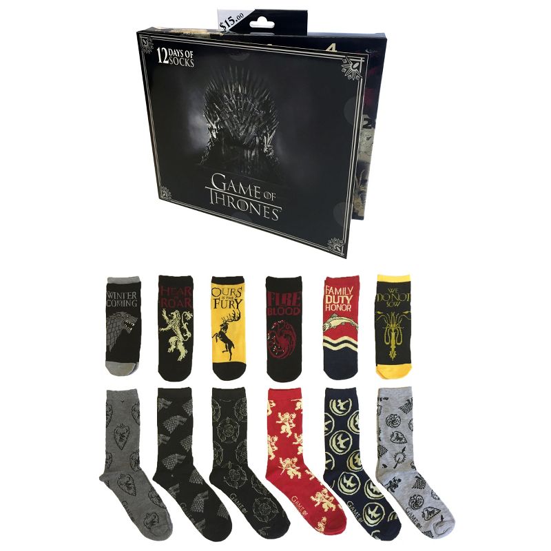 Men's Game of Thrones 12 Days of Christmas Casual Socks - 6-12, 1 of 2