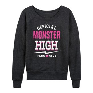 Women's - Monster High - Fang Lightweight French Terry Wide Neck Long Sleeve Shirt - 1 of 4