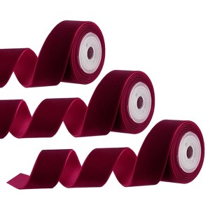 Unique Bargains Velvet Single-Faced Vintage Soft DIY Craft Decorative Wedding Ribbon 3 Pcs - 1 of 4