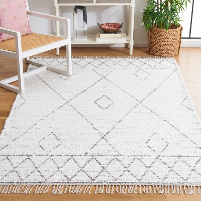 Ivory Shag Hand-Tufted Wool Area Rug 4' x 6'