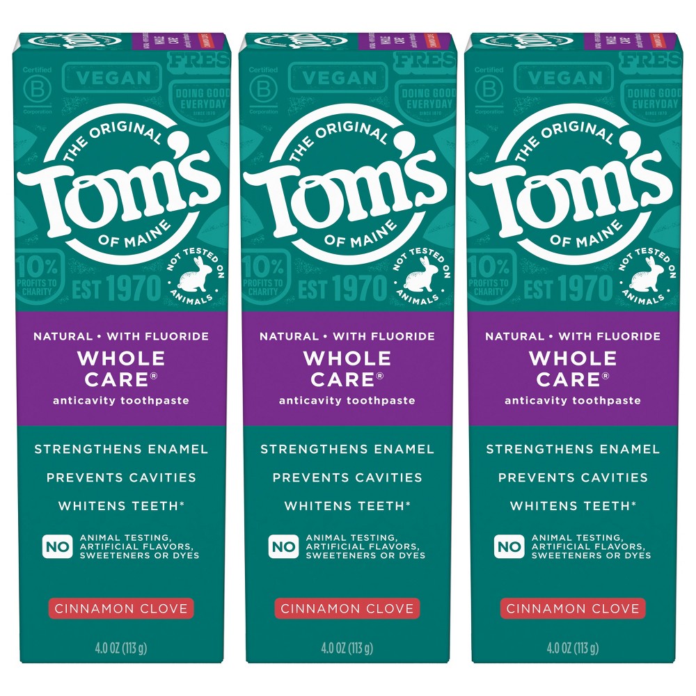 Photos - Toothpaste / Mouthwash Tom's of Maine Whole Care Clove - Cinnamon - 3pk/4oz