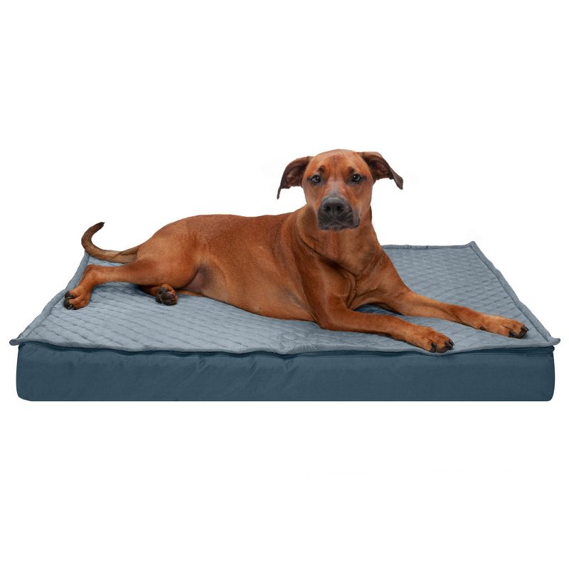 FurHaven Quilt Top Convertible Indoor-Outdoor DLX Memory Foam Dog Bed Mat, 1 of 4