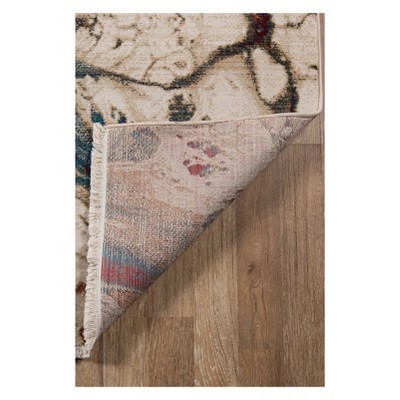 Handmade Blue Abstract Stain-Resistant Synthetic Rug, 2' x 3'