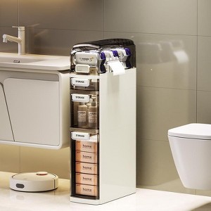4 Tier Slim Bathroom Storage Cabinet, Narrow Bathroom Cabinet with Drawers & Tissue Box, for Narrow Spaces Kitchen, Laundry - 1 of 4