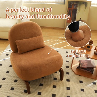Marketing image with text reading 'A perfect blend of beauty and functionality' for a velvet chair