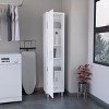 FURNIinspire Utility Storage Cabinets Tall Storage Cabinet Bathroom Close With 4 Shelves For Living Room, Bathroom, Kitchen, White, 11.7"*15.7"*70.9" - 4 of 4