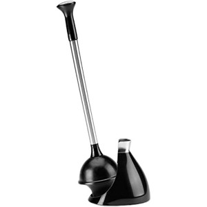 Stainless Steel Toilet Brush with Caddy - Durable, Rust-Resistant Construction and Modern White Finish for a Stylish Bathroom - 1 of 4