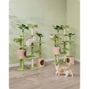 Feandrea XL Cat Tree, 68.1-Inch Tall Cat Tower, Multi-Level Plush Cat Condo with Artificial Leaves, 3 Scratching Posts, Grass Green and Camel Brown - 4 of 4