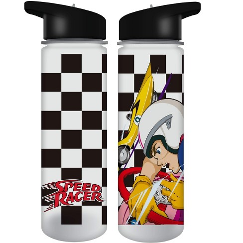 Speed Racer Black And White Checkered Flag 24 Oz Single Wall Plastic Water  Bottle : Target