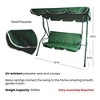 Northlight 3-Seater Outdoor Patio Swing with Adjustable Canopy - Green - 4 of 4