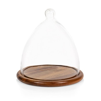 Picnic Time Cheese Cloche Dome Acacia Wood