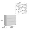 CAVINAS 3 Drawers Dresser for Bedroom,Simple Style Dresser with Free Handle for Kids Room,Living Room,Entry and Hallway,Black/White - 3 of 4