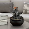 5.9" Tabletop Indoor/Outdoor Waterfall Fountain with LED Light - Stone - Teamson Home - image 2 of 3