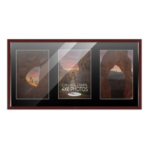 PosterPalooza | Brown Finish Collage Frame - Black Mat, 20 Frame Sizes to Choose From, UV Acrylic - 1 of 4