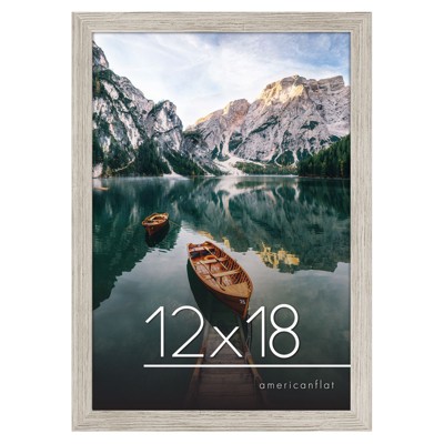Americanflat 12x18 Driftwood Picture Frame - Composite Wood with Shatter Resistant Glass