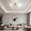 YANSUN 16 in. 6-Light Modern Gold Sputnik Semi-Flush Mount Linear Ceiling Light Fixture for Living Room, Kitchen, Bedroom - 3 of 4