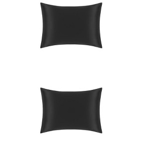 Unique Bargains Satin Hidden-Zippered Breathable Pillowcases Cover with Sleep Eye Mask 2 Pcs - 1 of 4