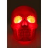 HalloweenCostumes.com One Size Fits Most Light Up Flocked Velvet Skull Decoration | Halloween Table Decor with LED Lights, Red - image 3 of 4