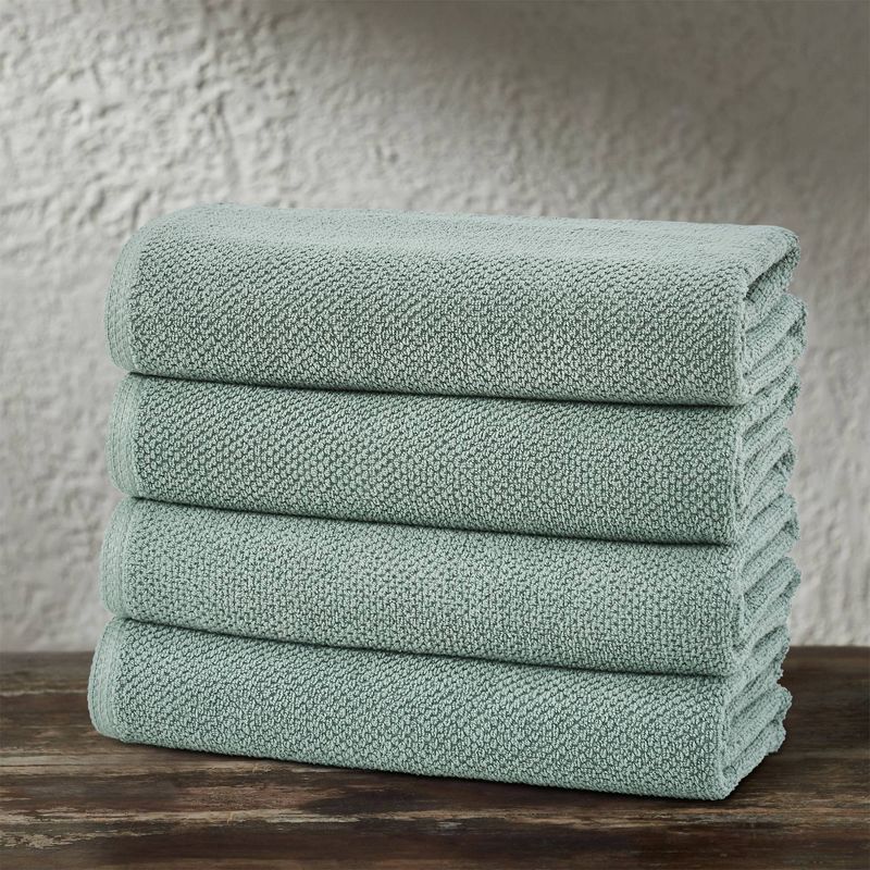 4pc Cotton Popcorn Textured Bath Towel Set - Isla Jade, 4 of 9