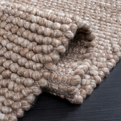 Natura Brown Hand Woven Wool Area Rug, 5' x 8'