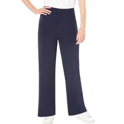 Woman Within Women's Plus Size Tall Stretch Cotton Wide Leg Pant