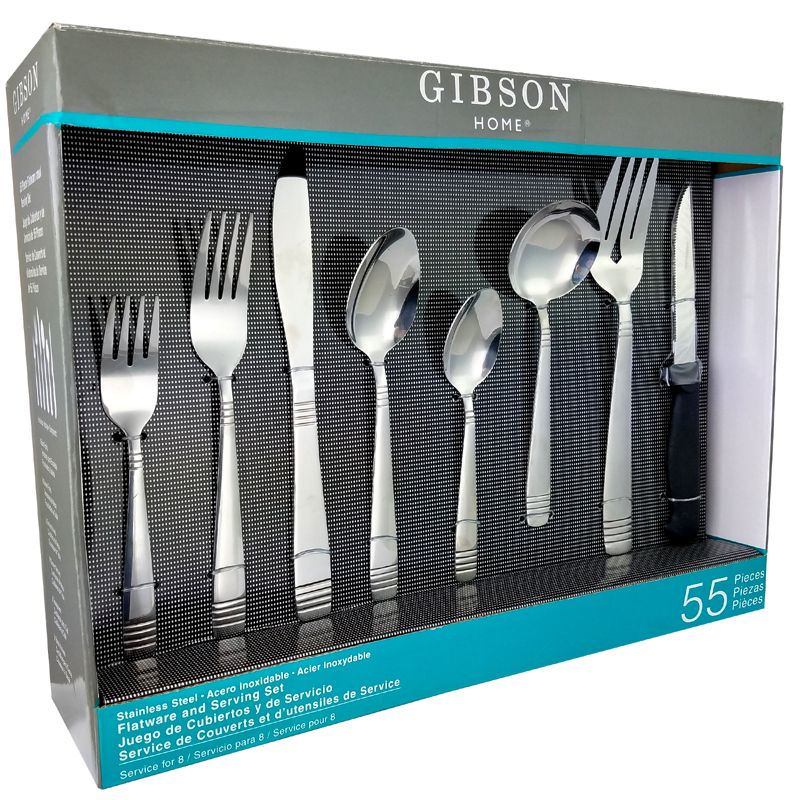 Gibson Home Palmore Plus 55 Piece Flatware Set, 1 of 9