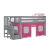 Max & Lily Twin Low Loft with Stairs and Curtains - 2 of 4