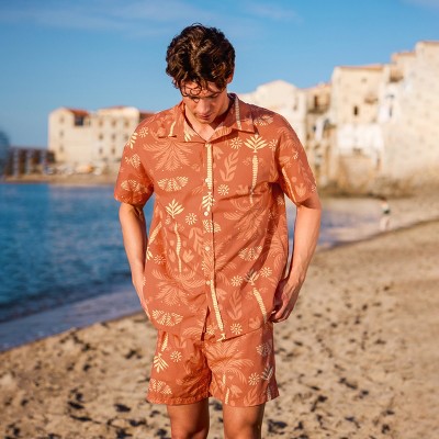 Men's Terracotta Vibes Tropical Shirt - Cupshe